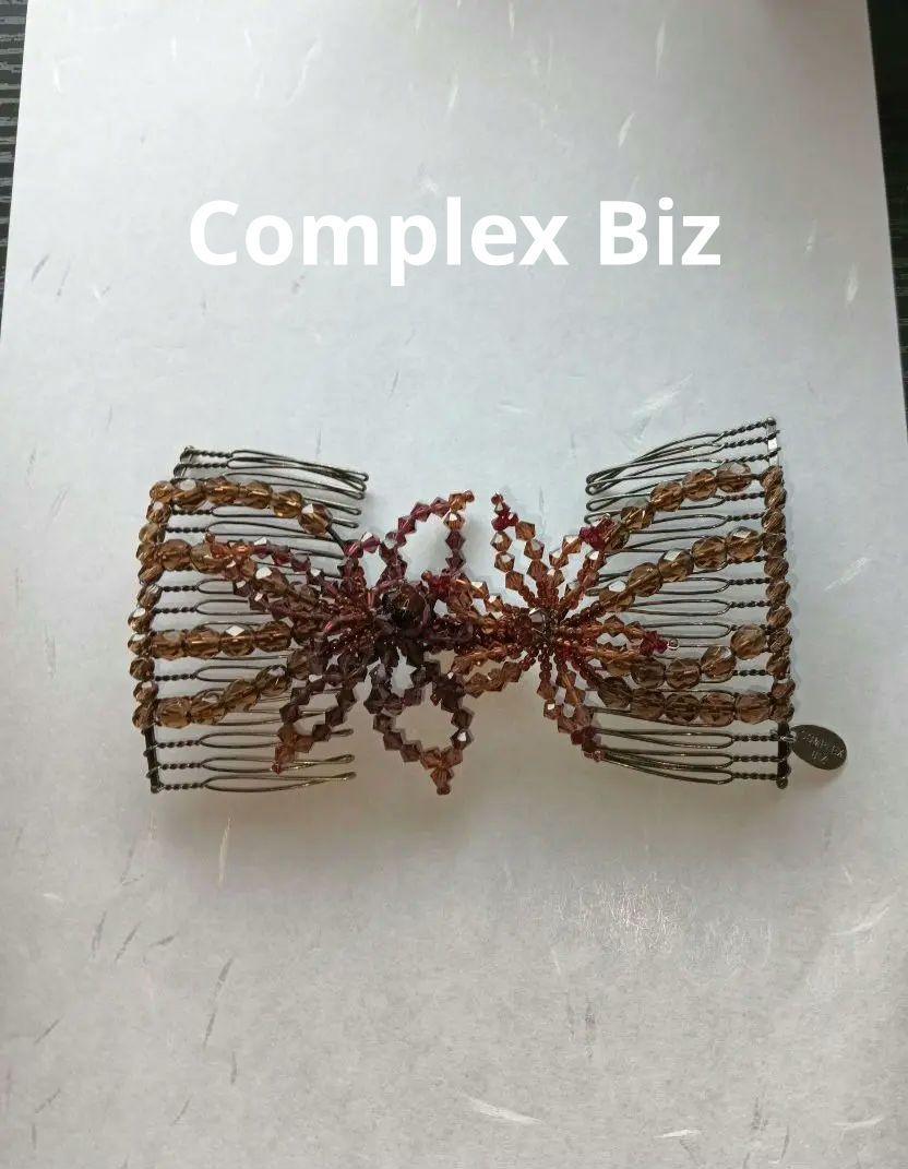コンプレックスビズ　ビーズ　花 ヘアピン　ブラウン　上品　アクセサリー　可愛い