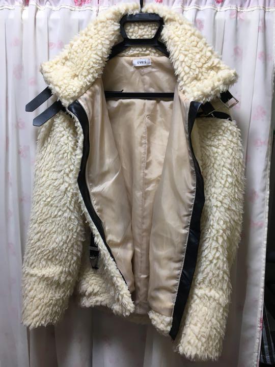 069 毛皮 フード付 リバーシブルコート ファーライナー リス