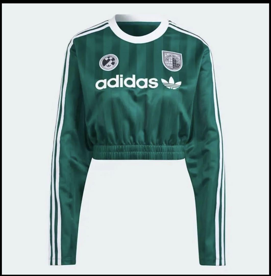 adidas 緑 クロップドジャージ - メルカリ