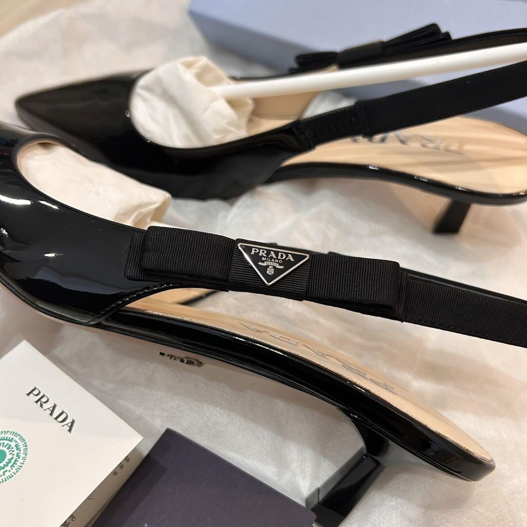 PRADA パテントレザー スリングバック 36 新品未使用 正規品