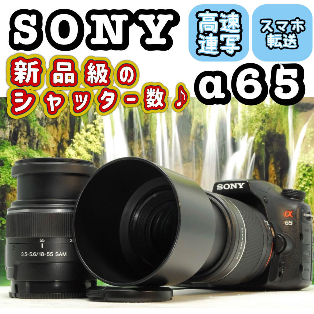 SONY α65 ❤️スマホ転送❤️ダブルレンズキット❤️高速連写❤️一眼レフカメラ