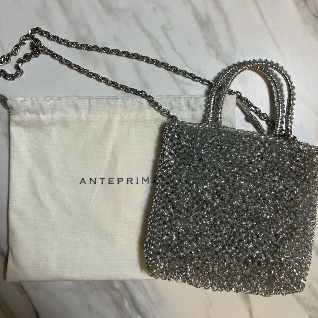 ANTEPRIMA シルバー ビーズショルダーバッグ ミニアトゥーラ