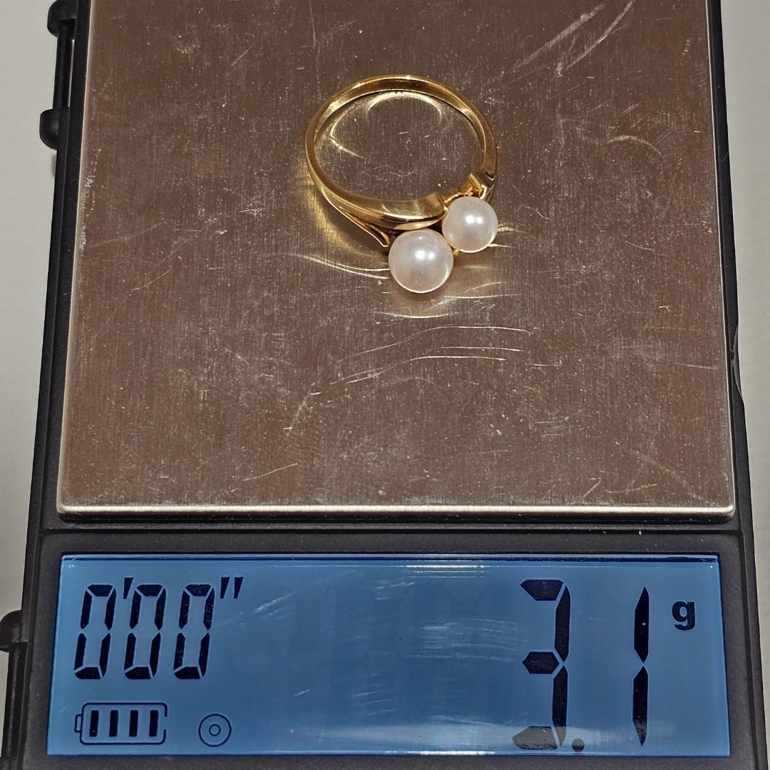 1657 ミキモトパールリングK18YGイエローゴールド12号