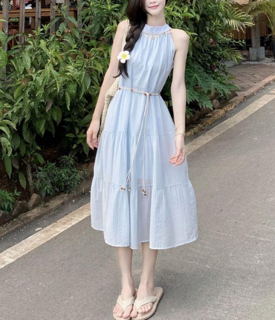 夏秋コーデ✨ゆったりレースロングワンピース！デートや女子会にピッタリ！