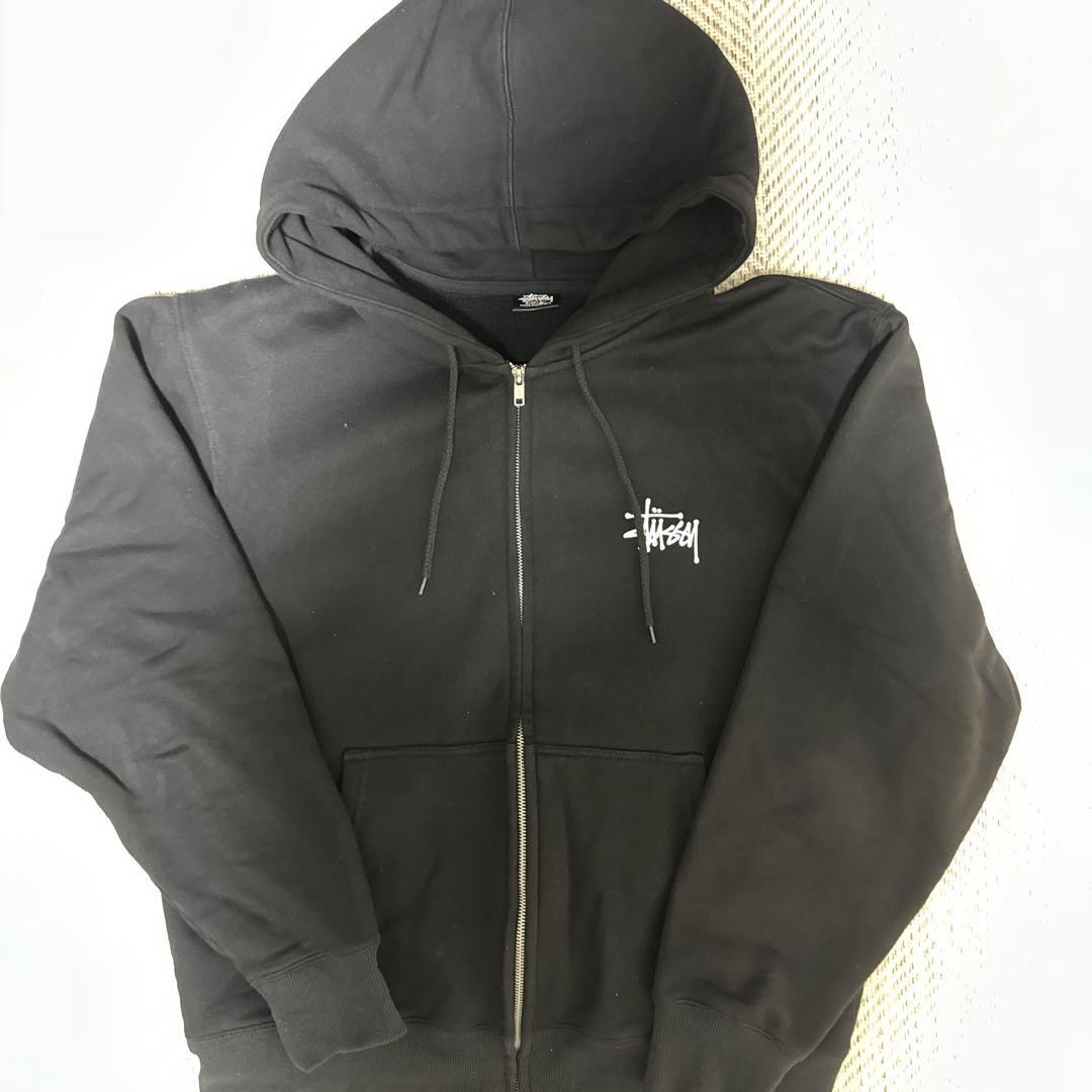 STUSSY ジップパーカー ブラック メンズ