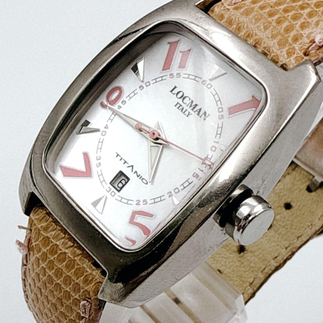 稀少✨ LOCMAN　ロックマン　TITANIO　チタン　イグアナレザー　デイト