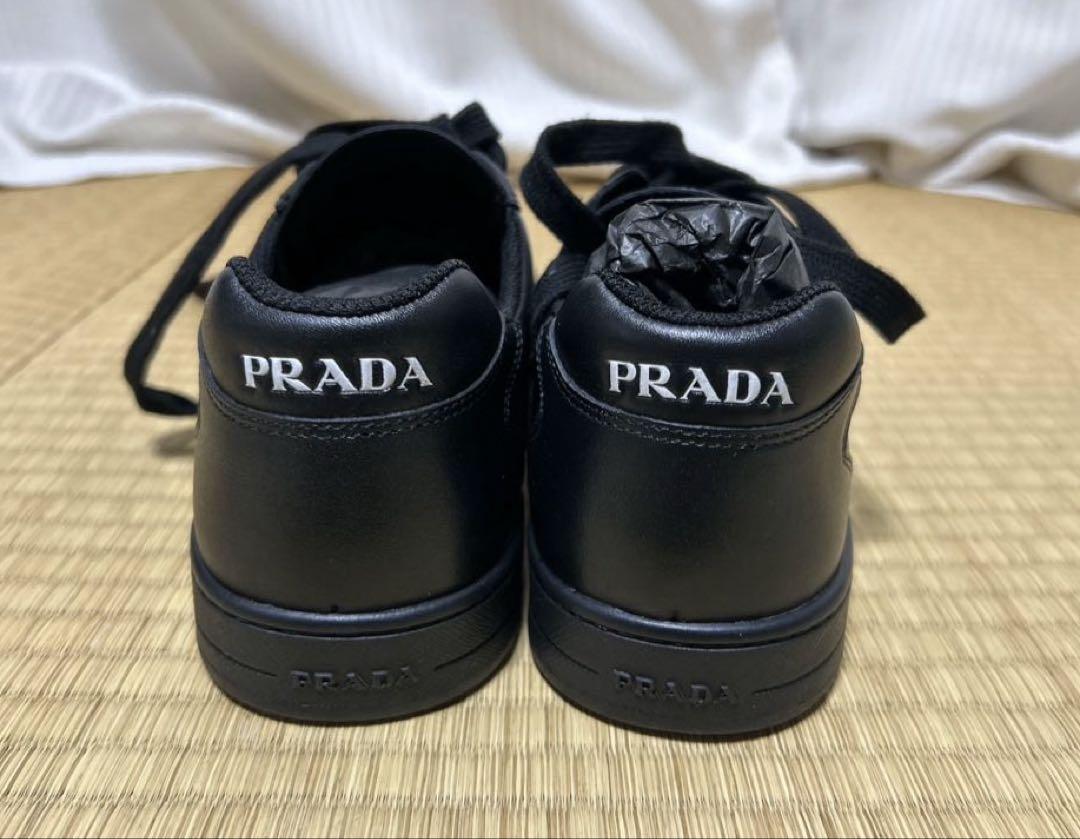 PRADAプラダ レザー ロゴ スニーカー ブラック　【新品未使用】24.5cm