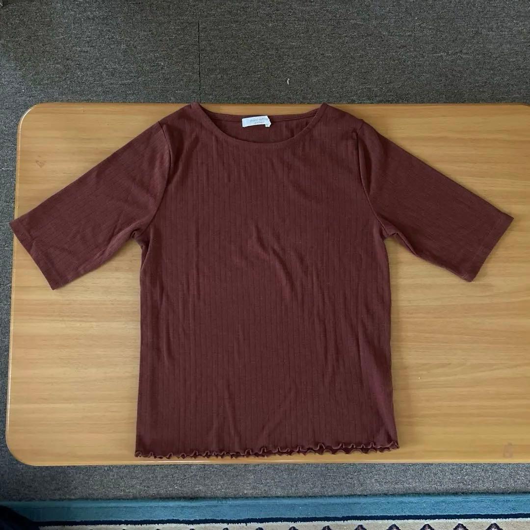 ブラウン・グレー Tシャツ 五分丈  2着セット