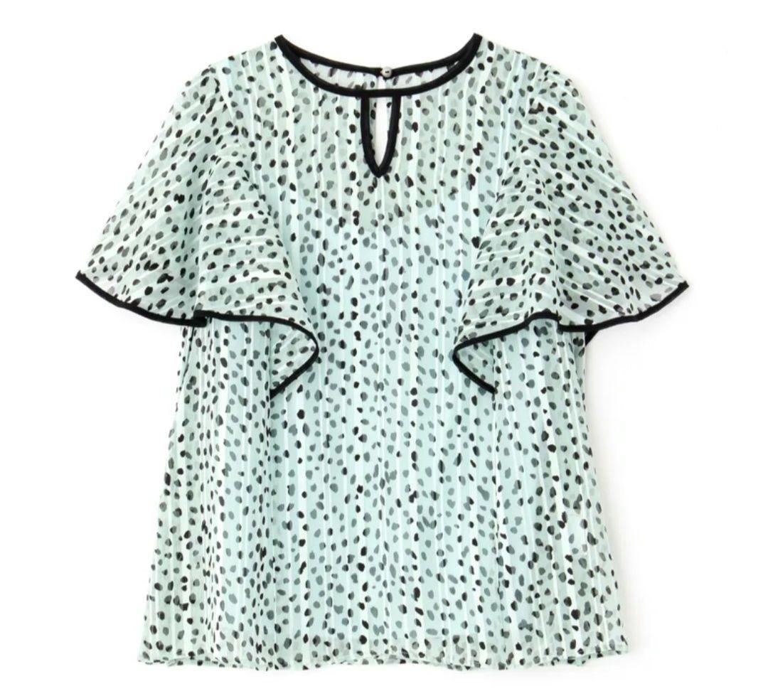 23SS♡PINKY & DIANNE♡バイカラーアニマルプリントブラウス