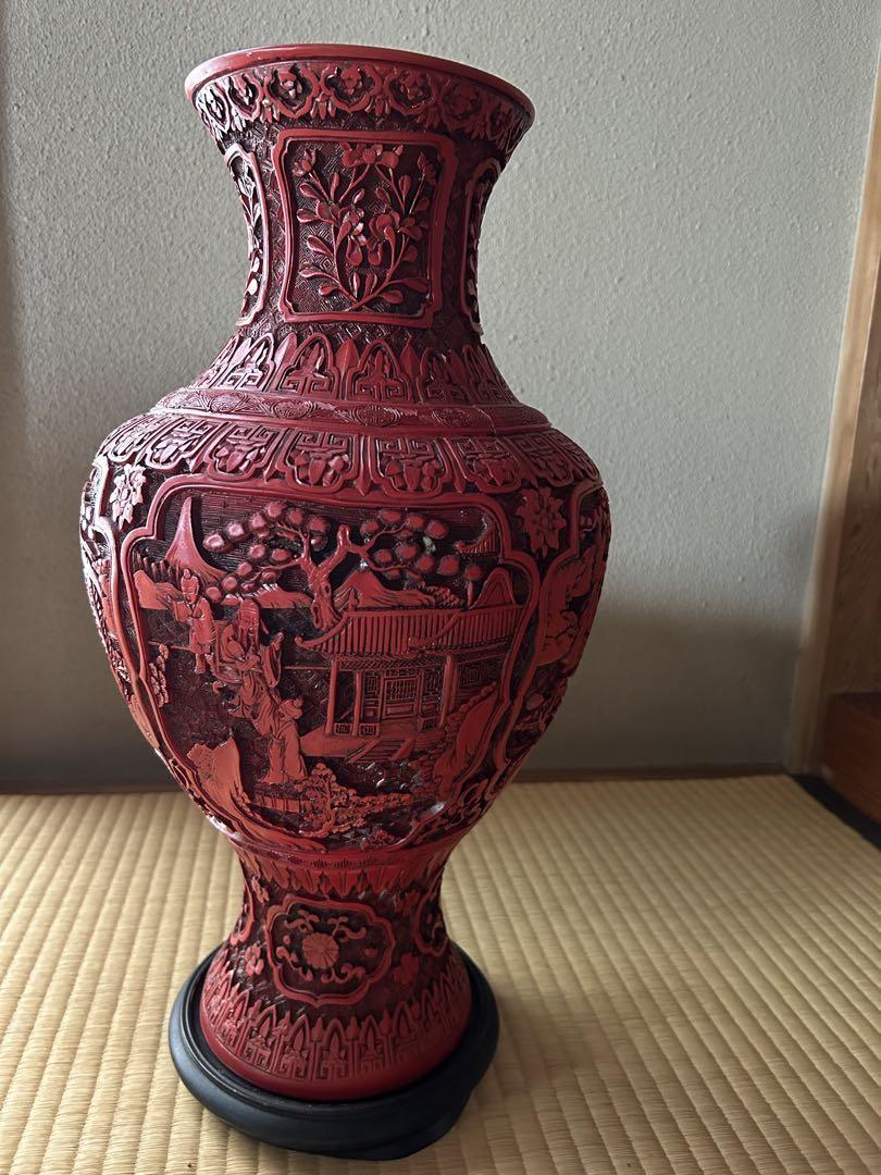 中華彫刻壺