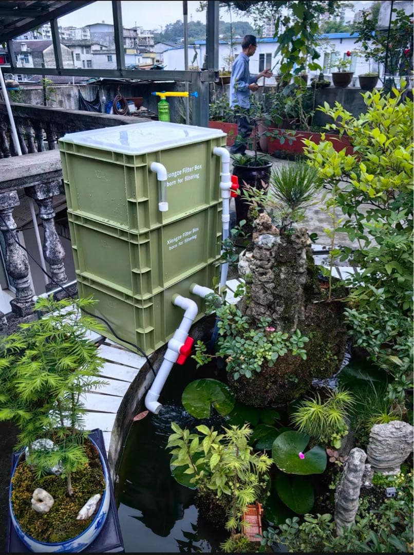 45wポンプと濾過材2段付きフルセット 水槽池用濾過フィルター到着