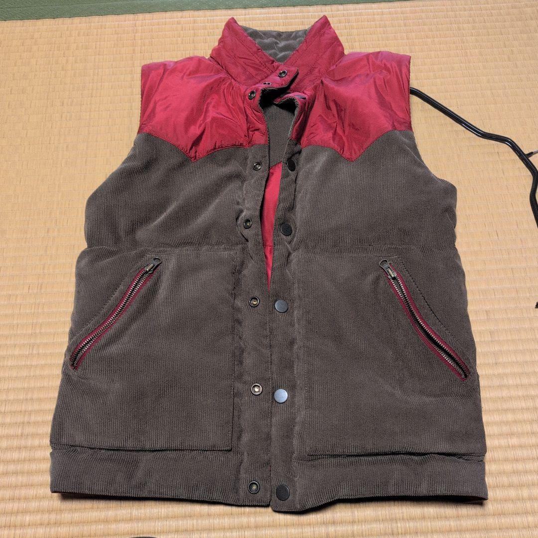 Eddie Bauer リバーシブルダウンベスト グースダウン コーデュロイXS SS Eddie Bauer