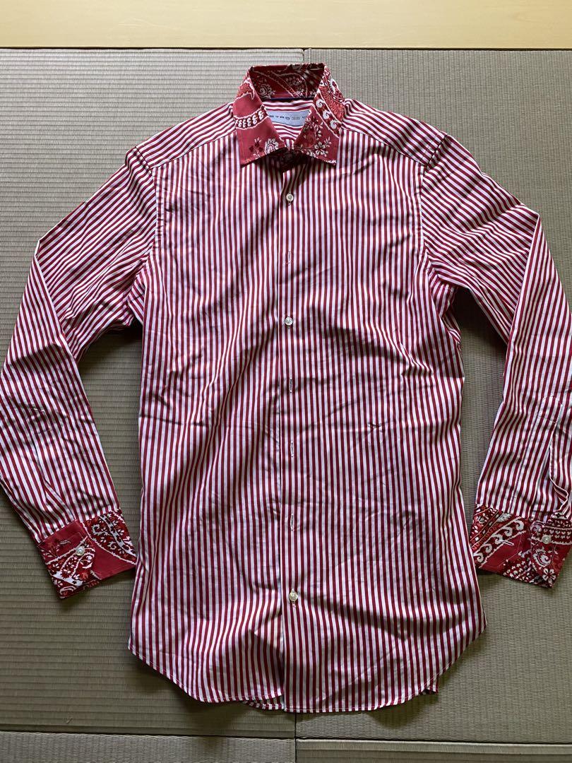 Etro ストライプシャツ バンダナ柄 レッド38 - メルカリ