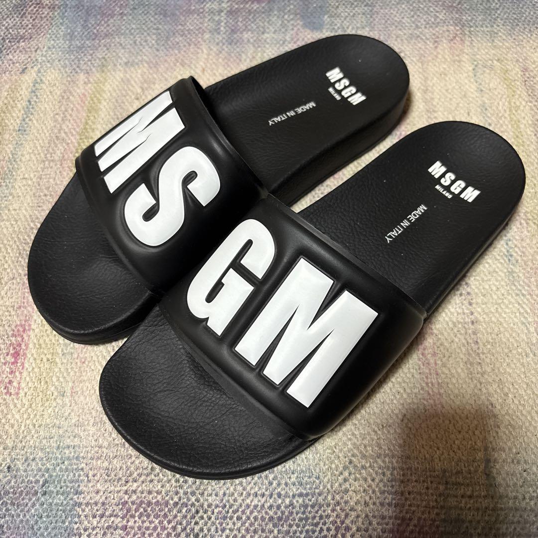 MSGM ロゴ ブラック サンダル