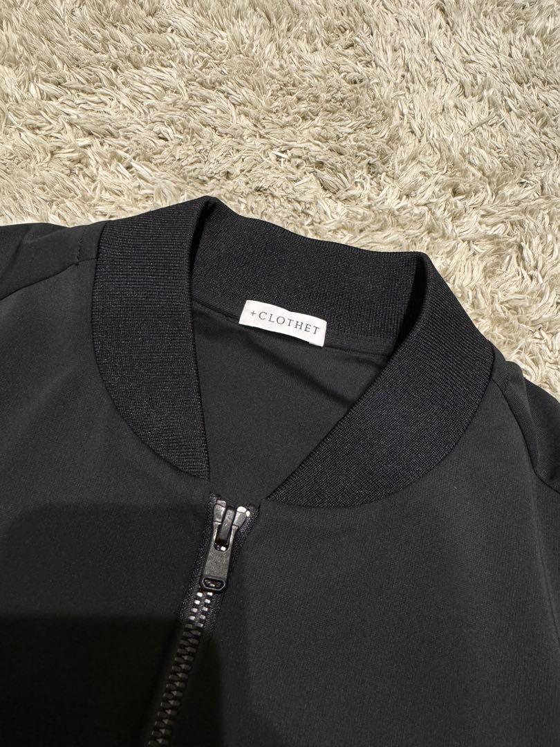 極美品】+CLOTHET マットツイスト ダブルジャージ ブラック 極美品】+CLOTHET マットツイスト ダブルジャージ ブラック