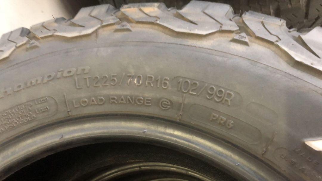 BFGoodrich オフロードタイヤ LT225/70R16