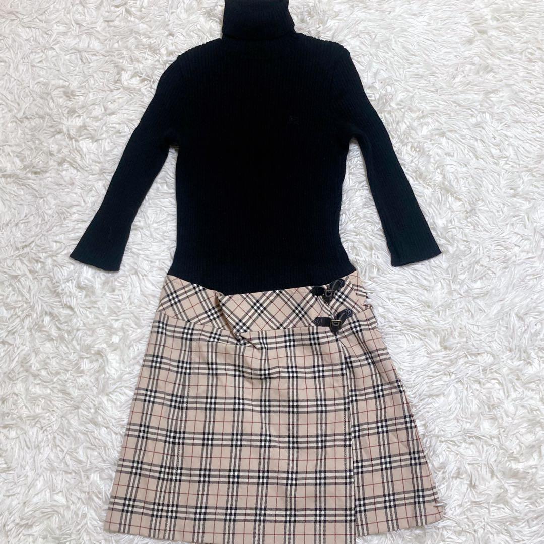 半額sale - タイムセールをお見逃しなく 大人可愛い ニット切り替えワンピース バーバリーブルーレーベル ワンピース