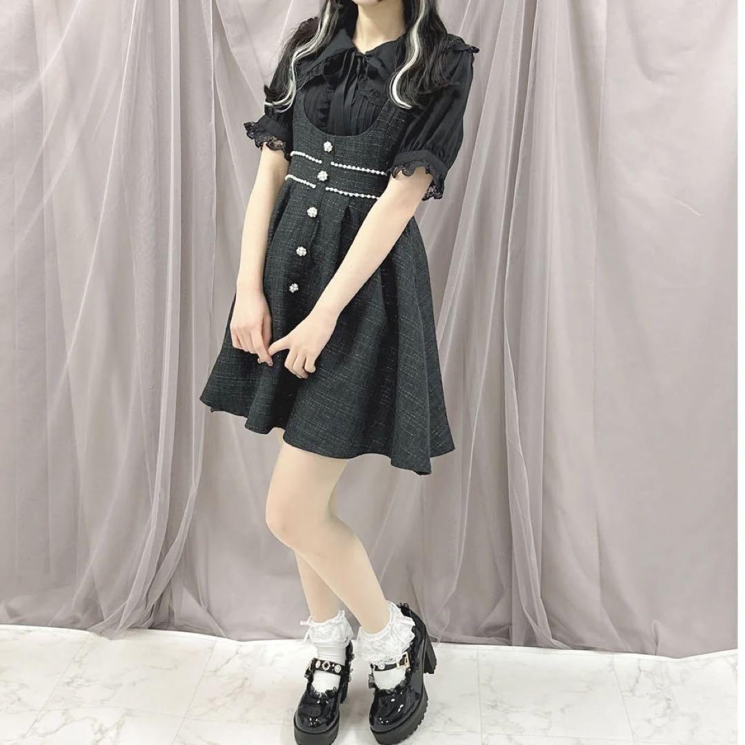 ロジータ ROJITA パールラインツイードジャンスカ （ブラック）