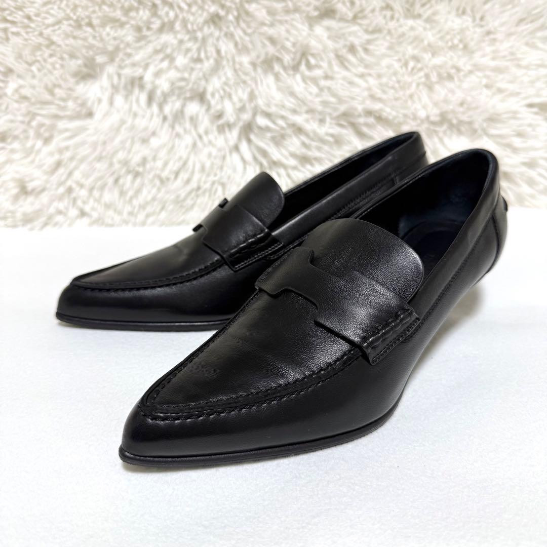 エルメス ポインテッドトゥ ヒール ローファー パンプス グロリアス 35.522.5cm HERMES