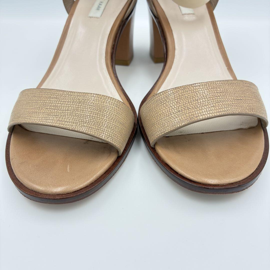美品】COLE HAAN❣️サンダル アンクルストラップ ベージュ 23cm