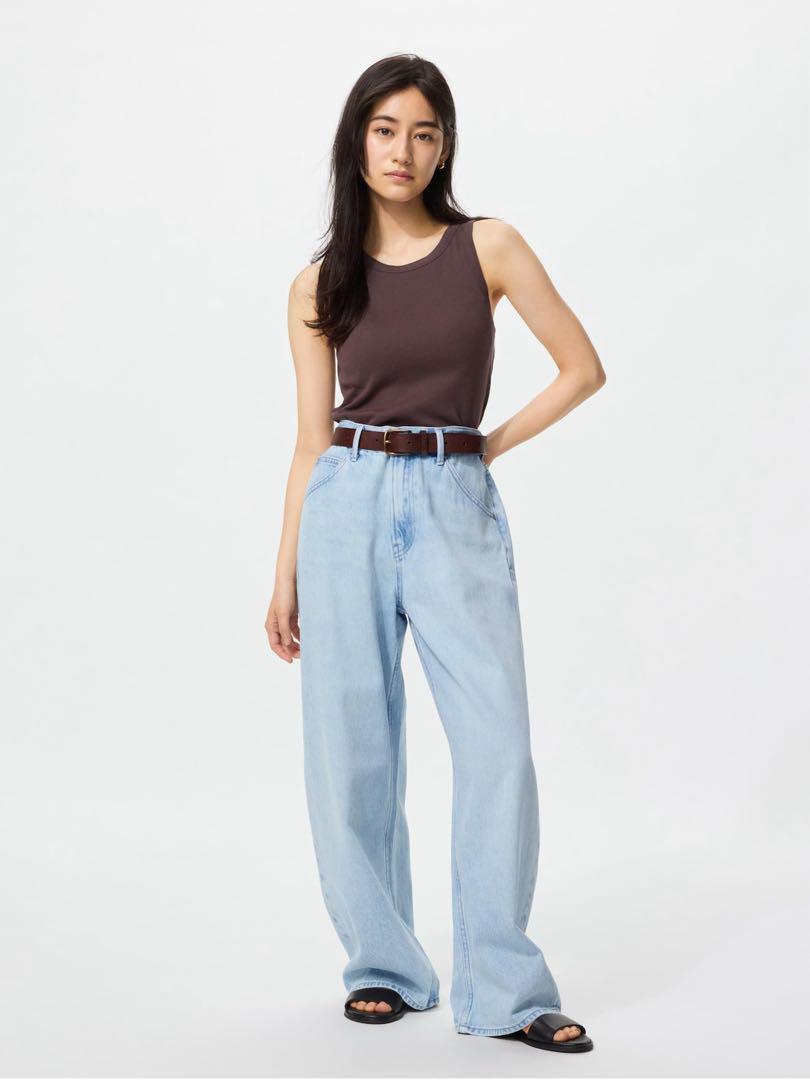 UNIQLO ユニクロ バギーカーブジーンズ丈短め　23