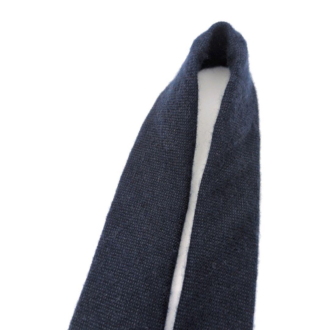 【美品】ビームスエフ ネクタイ ネイビー 濃紺 無地 ソリッド 高級【日本製】