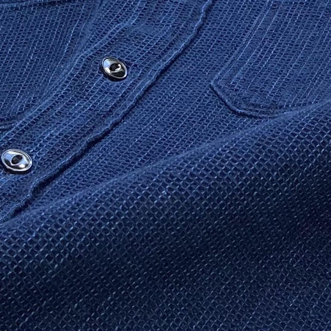 【美品】IRON HEART シャンブレーシャツ 長袖 ワッフル インディゴ S