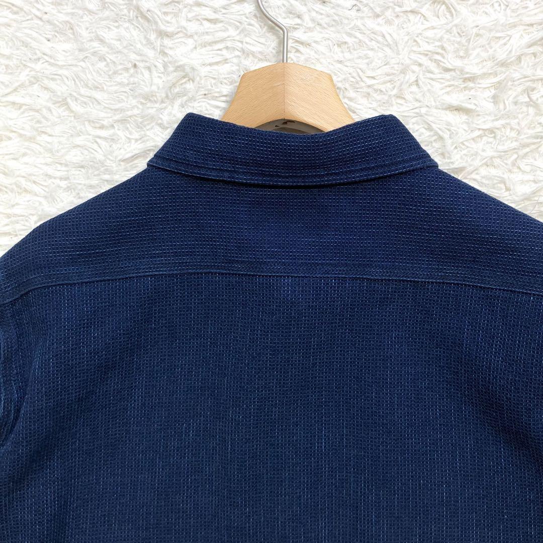 【美品】IRON HEART シャンブレーシャツ 長袖 ワッフル インディゴ S