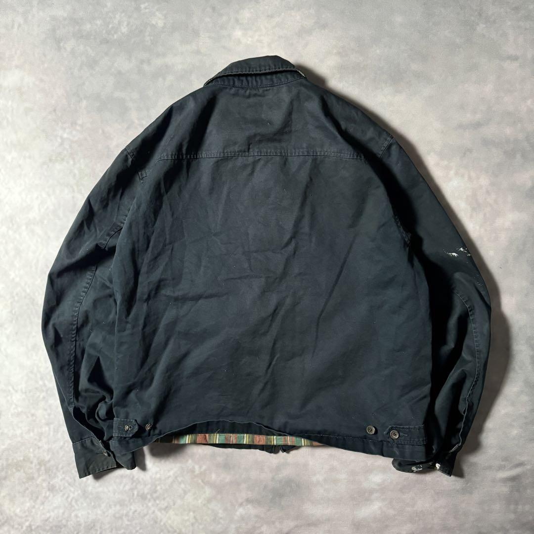 B12 古着90'sポロラルフローレン紺色スウィングトップジャケット