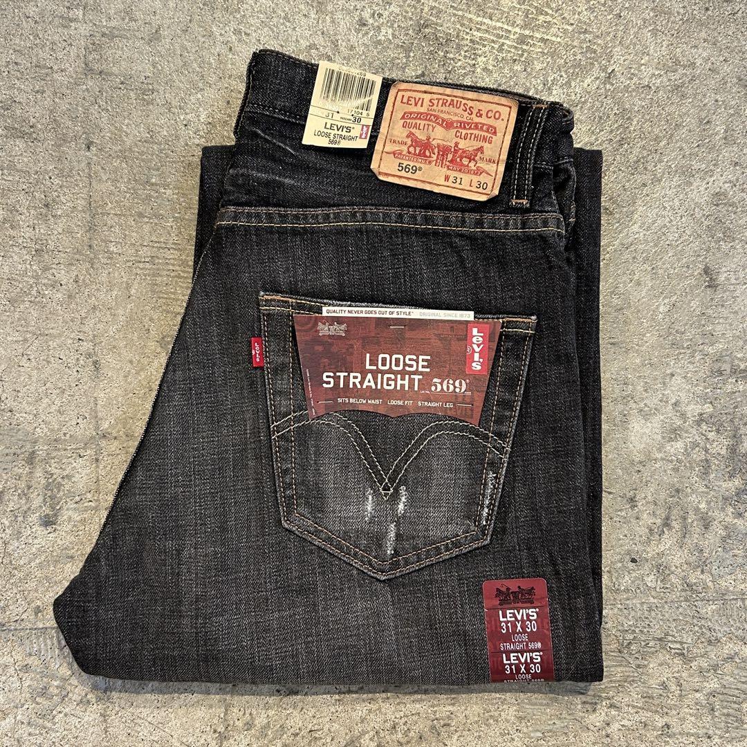 デッドストック Levi's 569 リーバイス デニム パンツ 黒 29×30 デッドストック Levi's 569 リーバイス デニム パンツ 黒 31x30