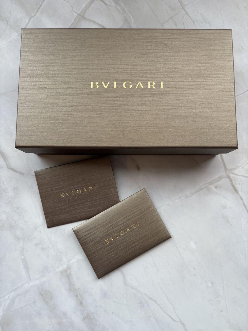 BVLGARI ゴールド　蛇革　三つ折り財布 箱付き