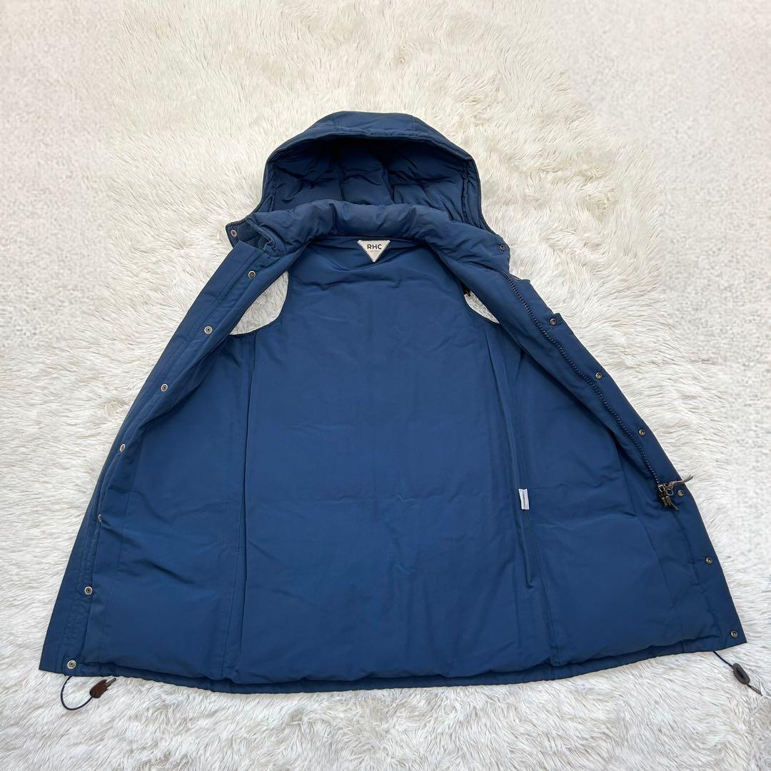 RHC ロンハーマン　ダウンベスト　ロング丈　ネイビー　フード付き