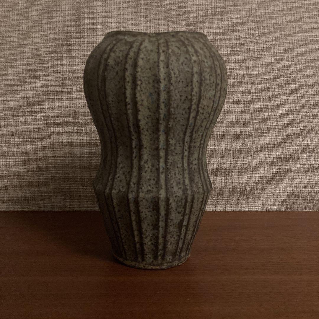額賀章夫さん インディゴ プリーツワークの花器 新品未使用