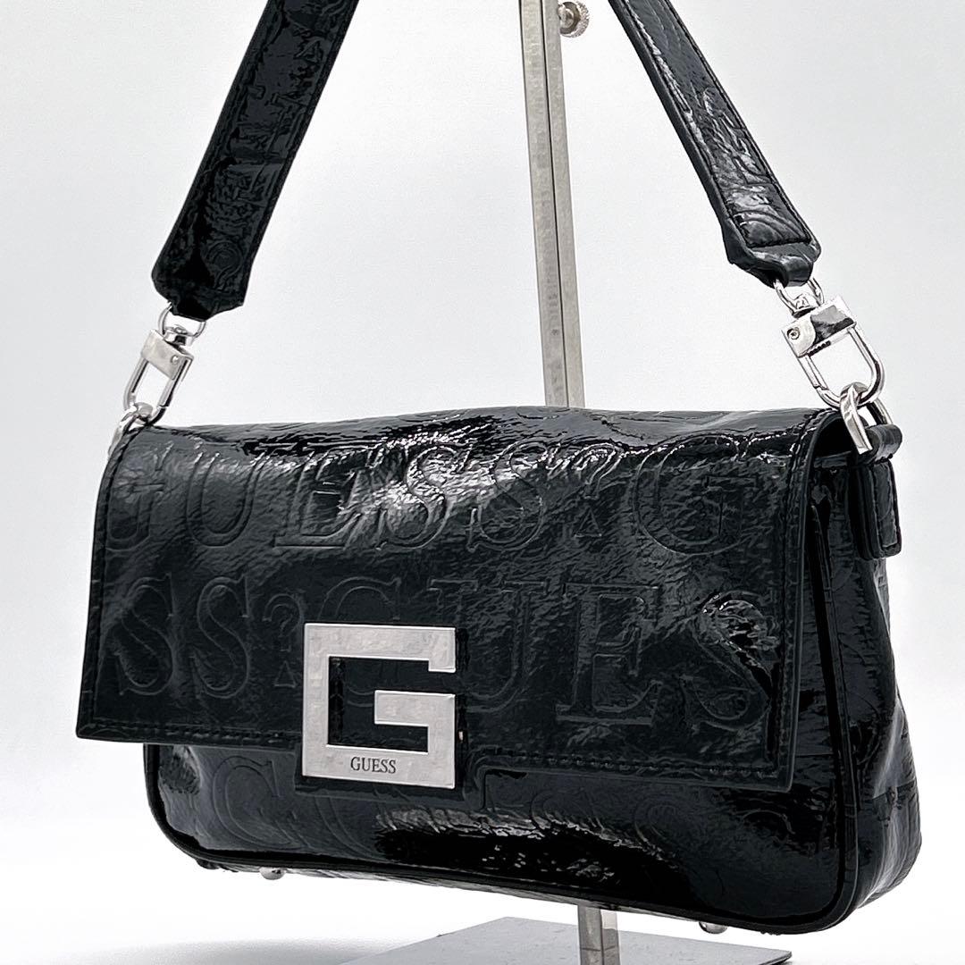 00s archive GUESS oneshoulder patent Y2K ゲス バッグ