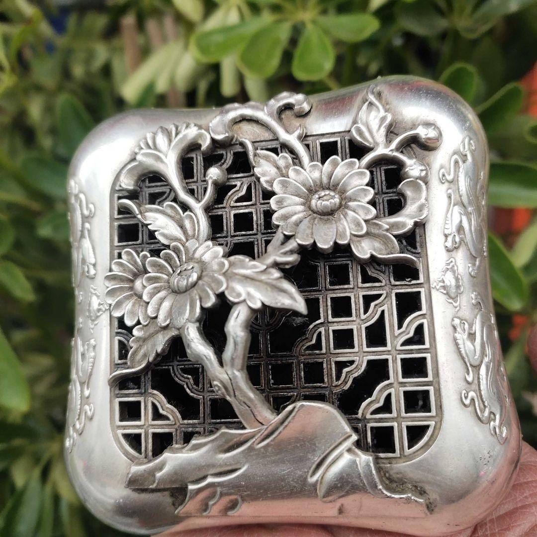 銅 細工 菊皿香炉  焼香香炉 香道具  茶道具 装飾品 工芸品 美術品 置物