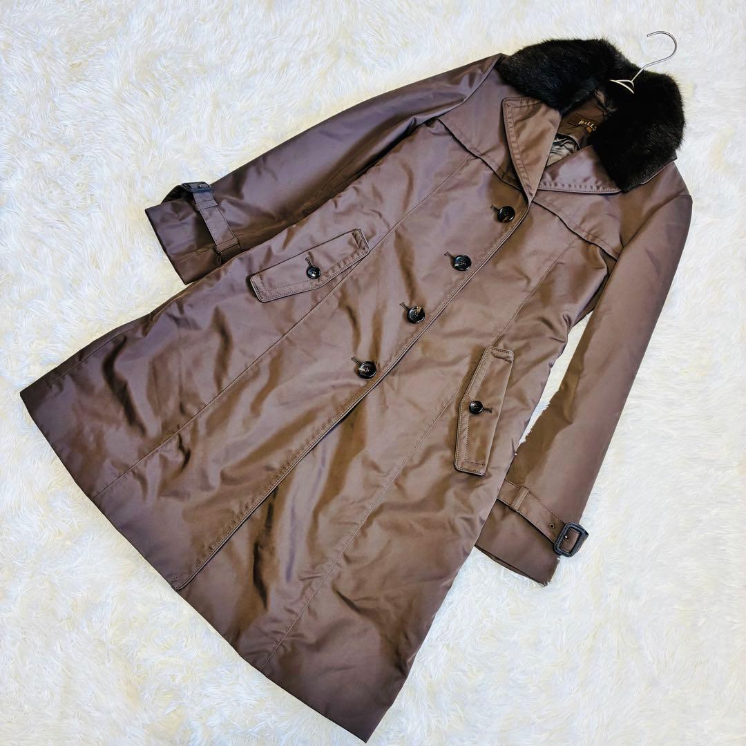 【美品】トゥモローランドBALLSEY トレンチコート茶系ライナー・ファー付 M