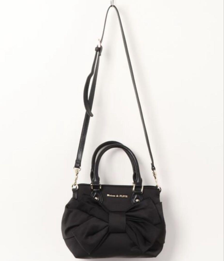 ✧美品】Maison de FLEUR୨୧ソフトリボンバッグ （BLACK