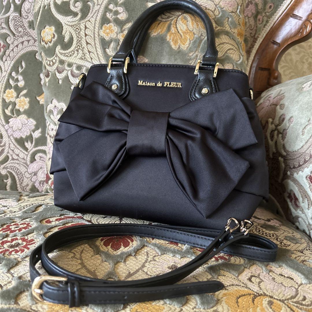 2025新入荷 ✧美品】Maison （BLACK FLEUR୨୧ソフトリボンバッグ de バッグ
