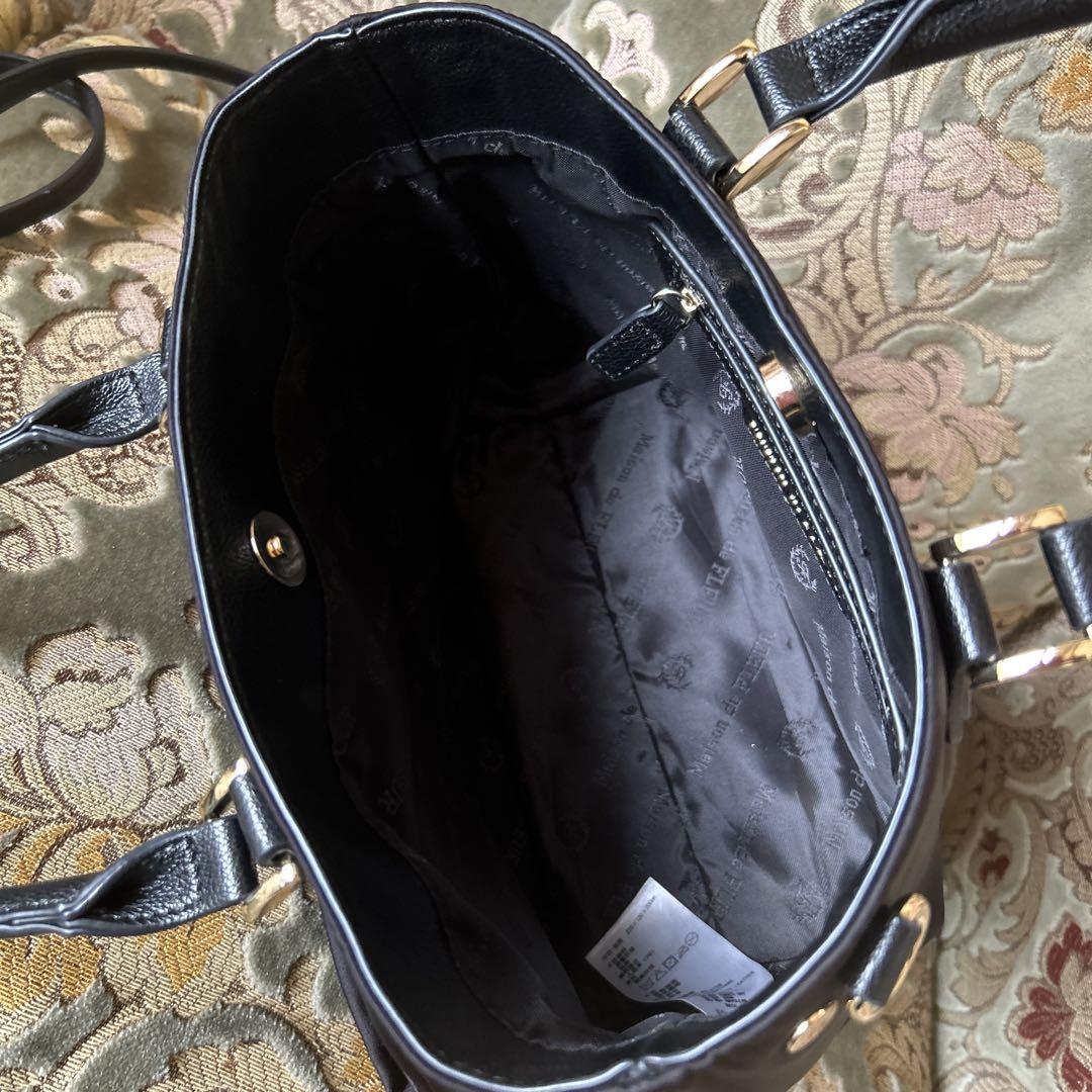 ✧美品】Maison de FLEUR୨୧ソフトリボンバッグ （BLACK