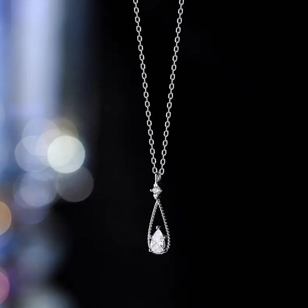 003N【高品質✨】しずくネックレス　シルバー　水滴　ドロップ　かわいい　大人