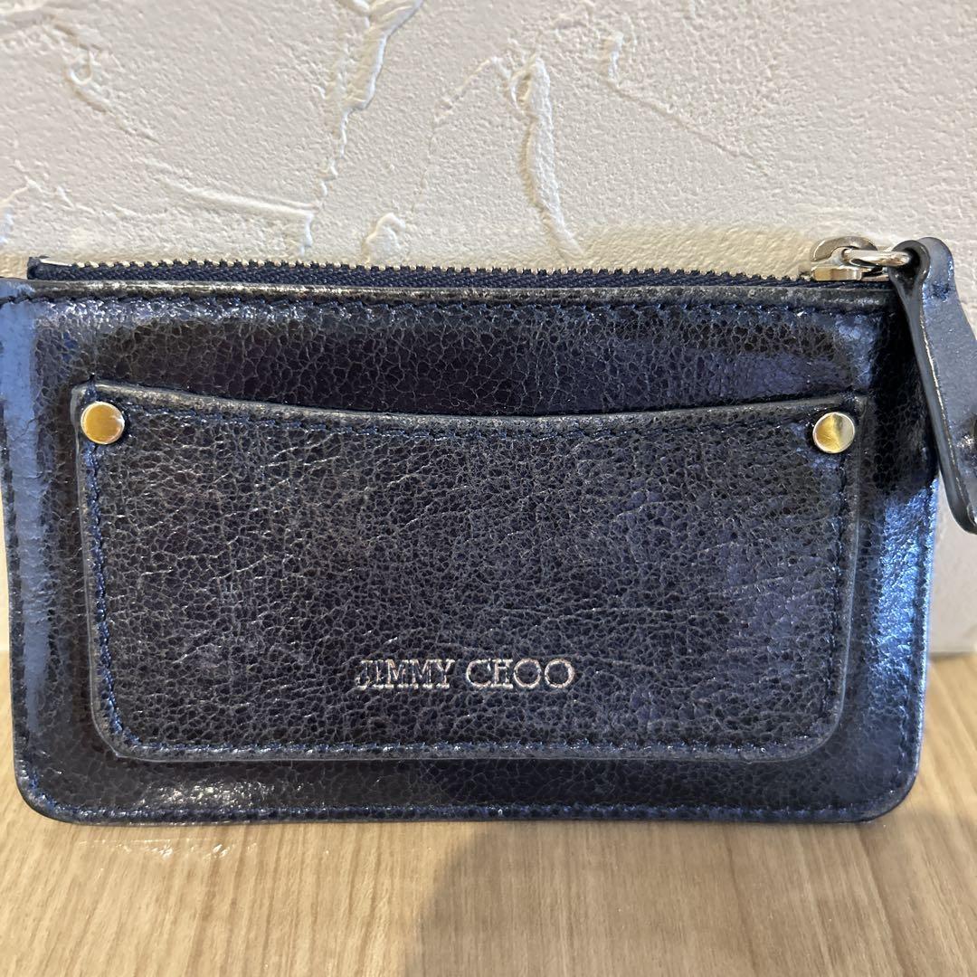 ジミーチュウ星型スタッズ シルバー三つ折り財布&ブルーカードケース