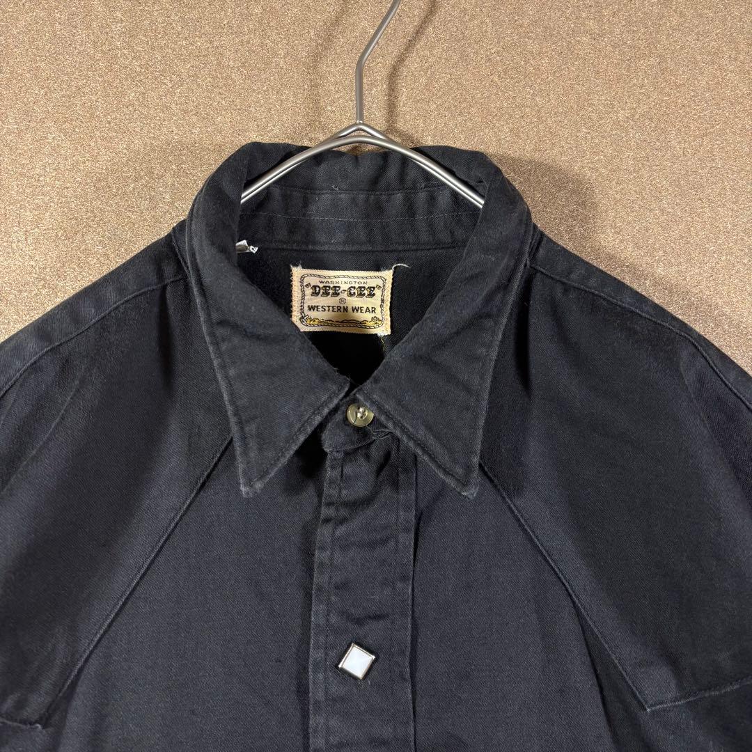 70's Dee-Ceeウエスタンシャツサイズ15 （L相当） ブラック