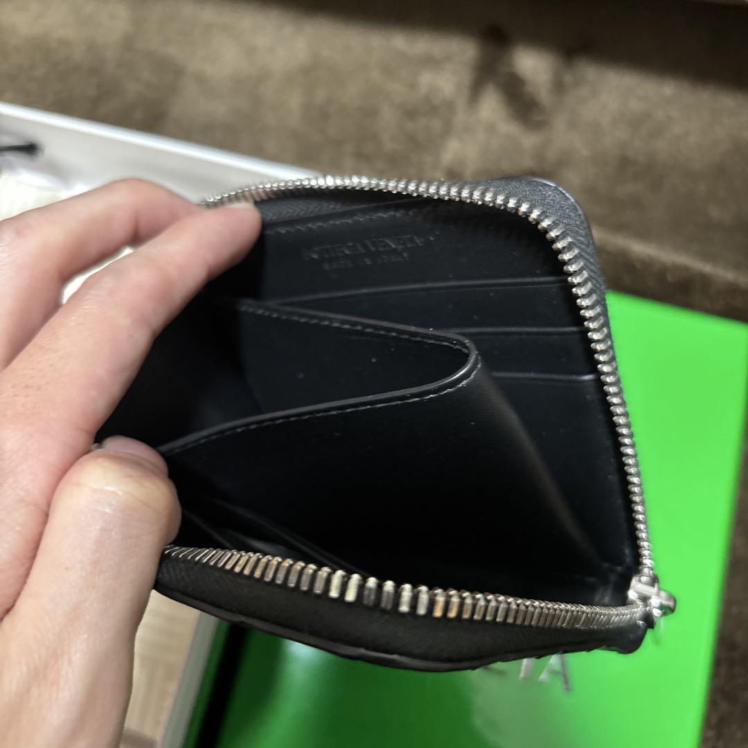 Bottega Veneta 黒　二つ折り財布　L字ジップ　ジッピー　ボッテガ