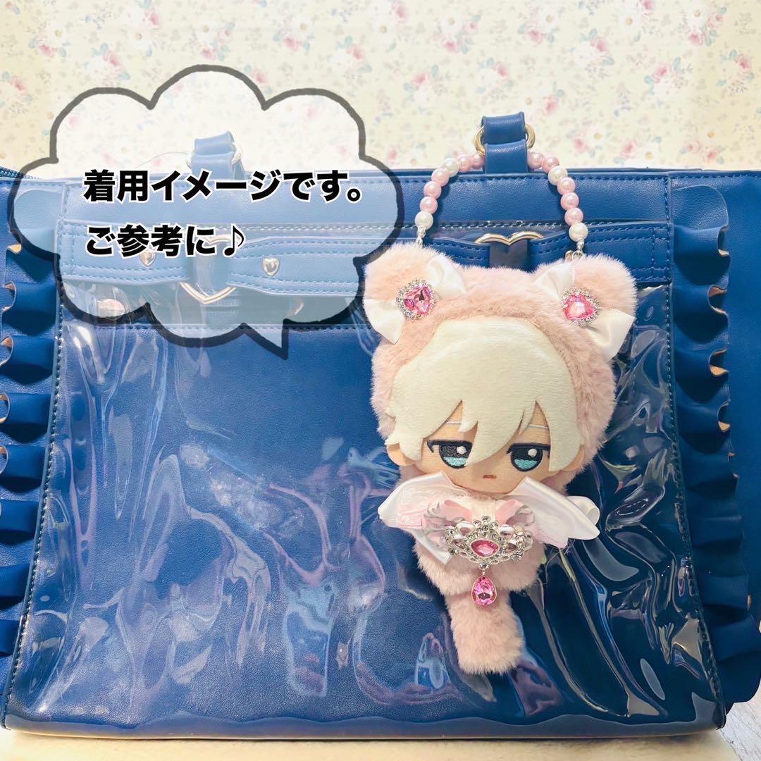 ぬい服 ちびぐるみ 10cm-12cmサイズ ネコ耳 ブルー 天使の羽