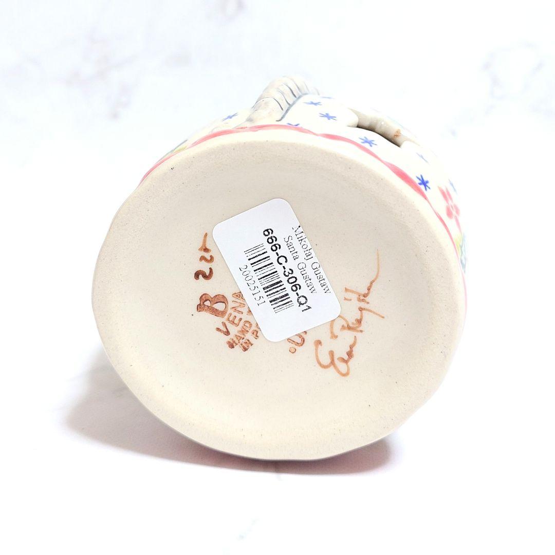 新品 ポーリッシュポタリー VENA社 サンタクロース キャンドルスタンド 新品 ポーリッシュポタリー VENA社 サンタクロース キャンドルスタンド