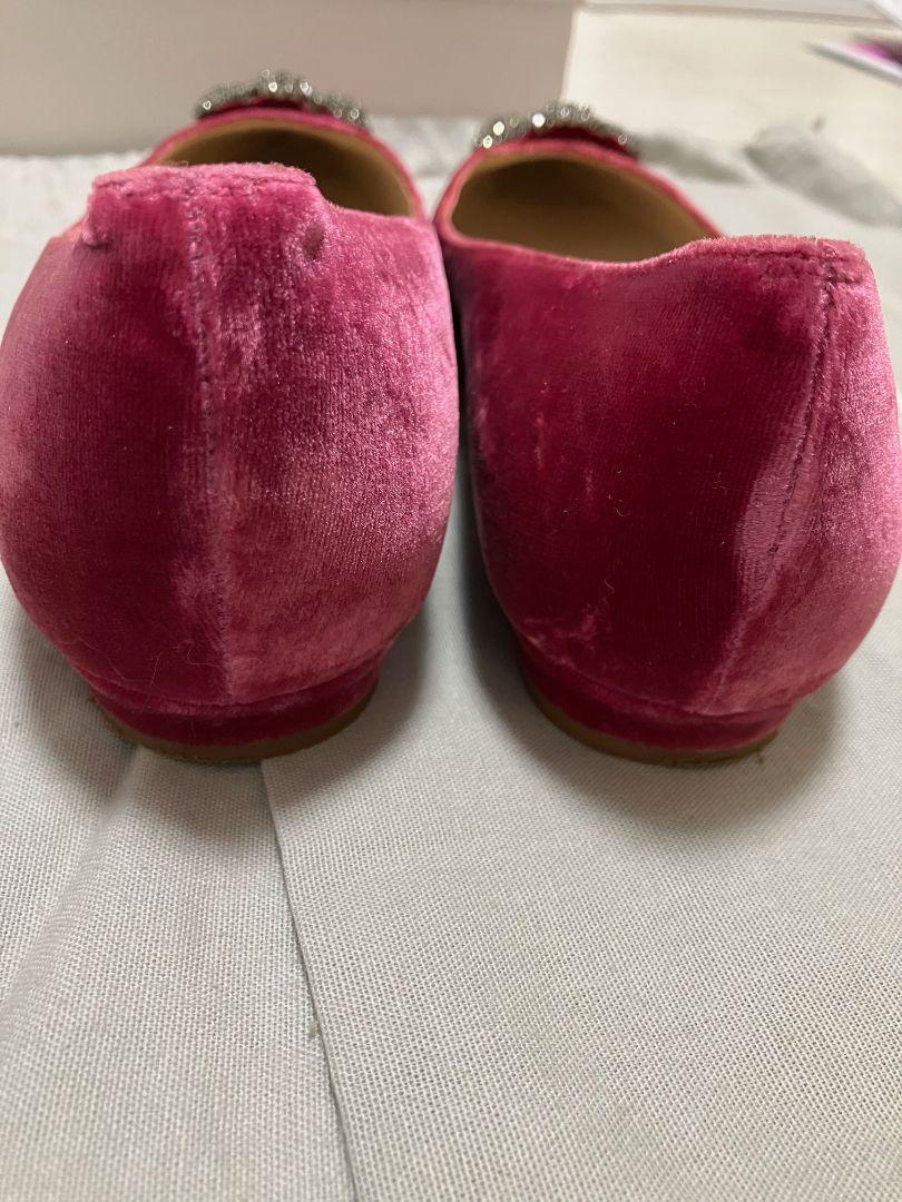 極美品　MANOLO BLAHNIKマノロブラニク　ハンギシフラットパンプス