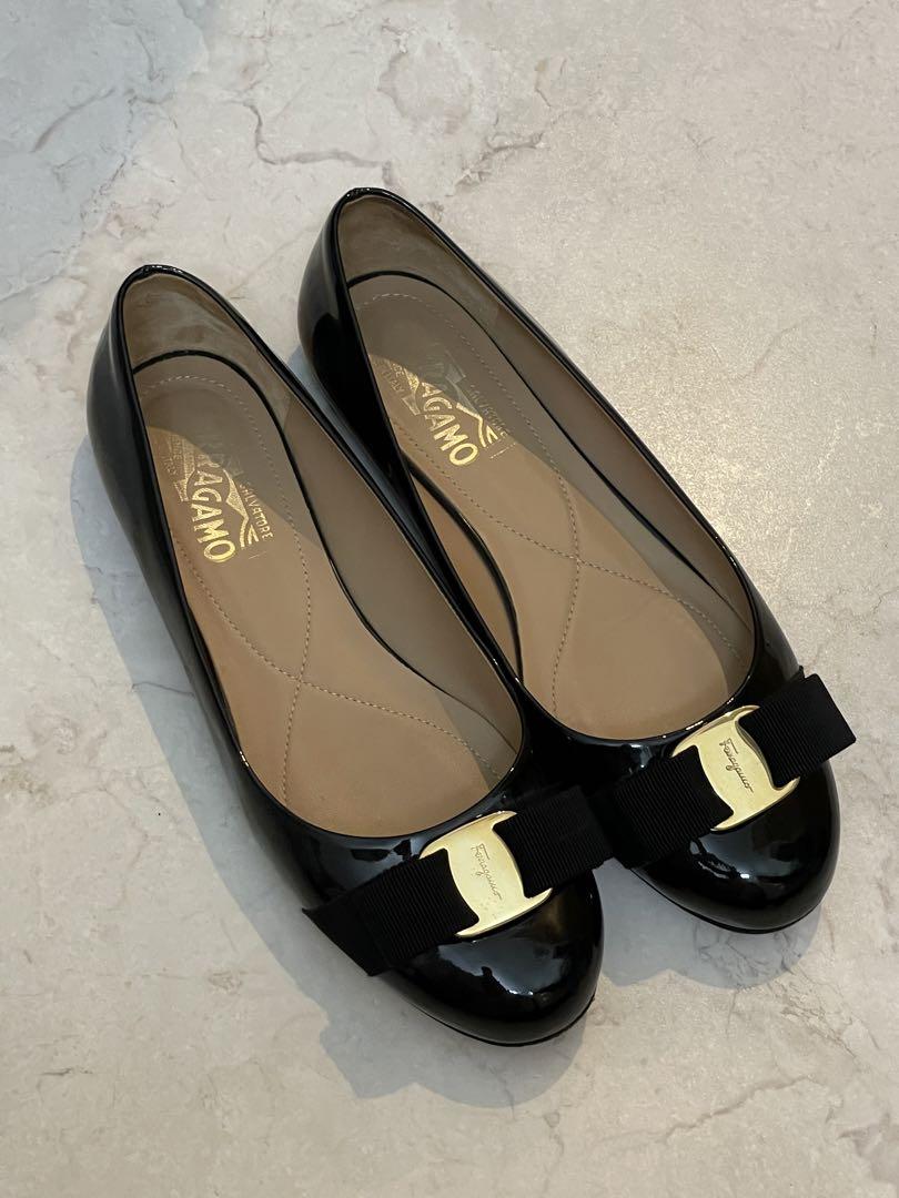 Salvatore Ferragamo フェラガモ パンプス フラット 黒