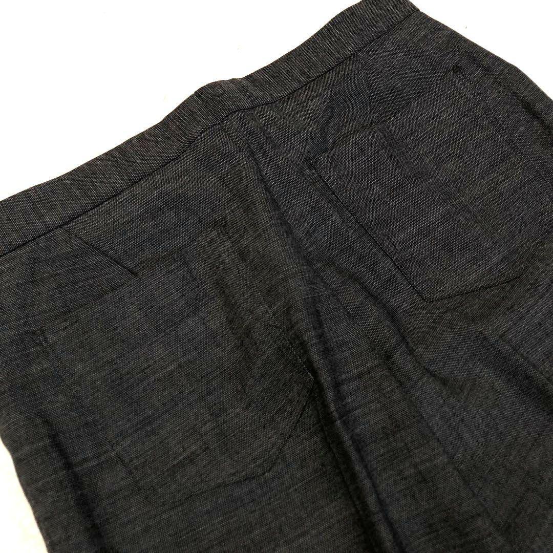 L程度大き目 ドゥロワー ウールストレートスラックス グレー デニム調 40L Drawer DECORATOM_COM_BR