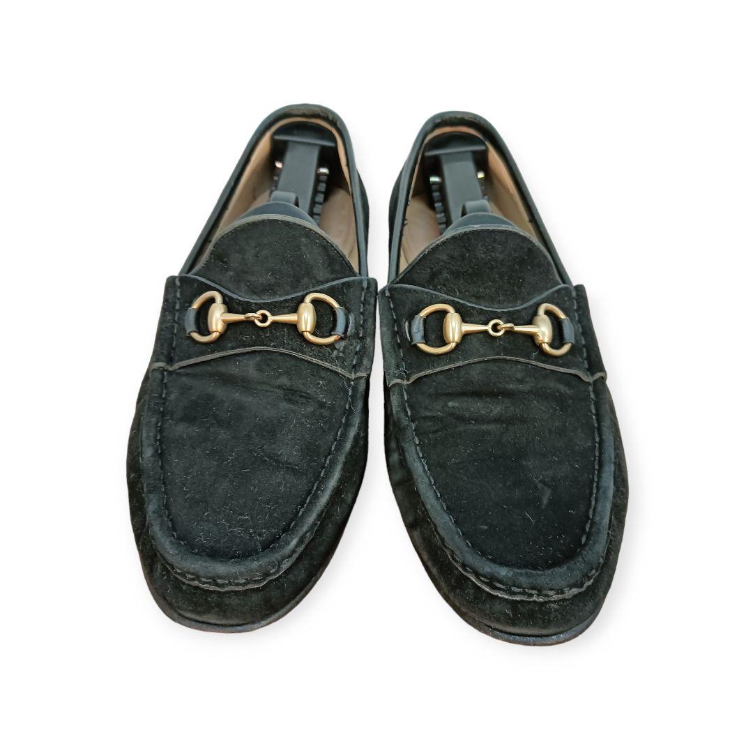 GUCCI グッチ メンズ レディース モカシン ブラック 黒 スエード 23
