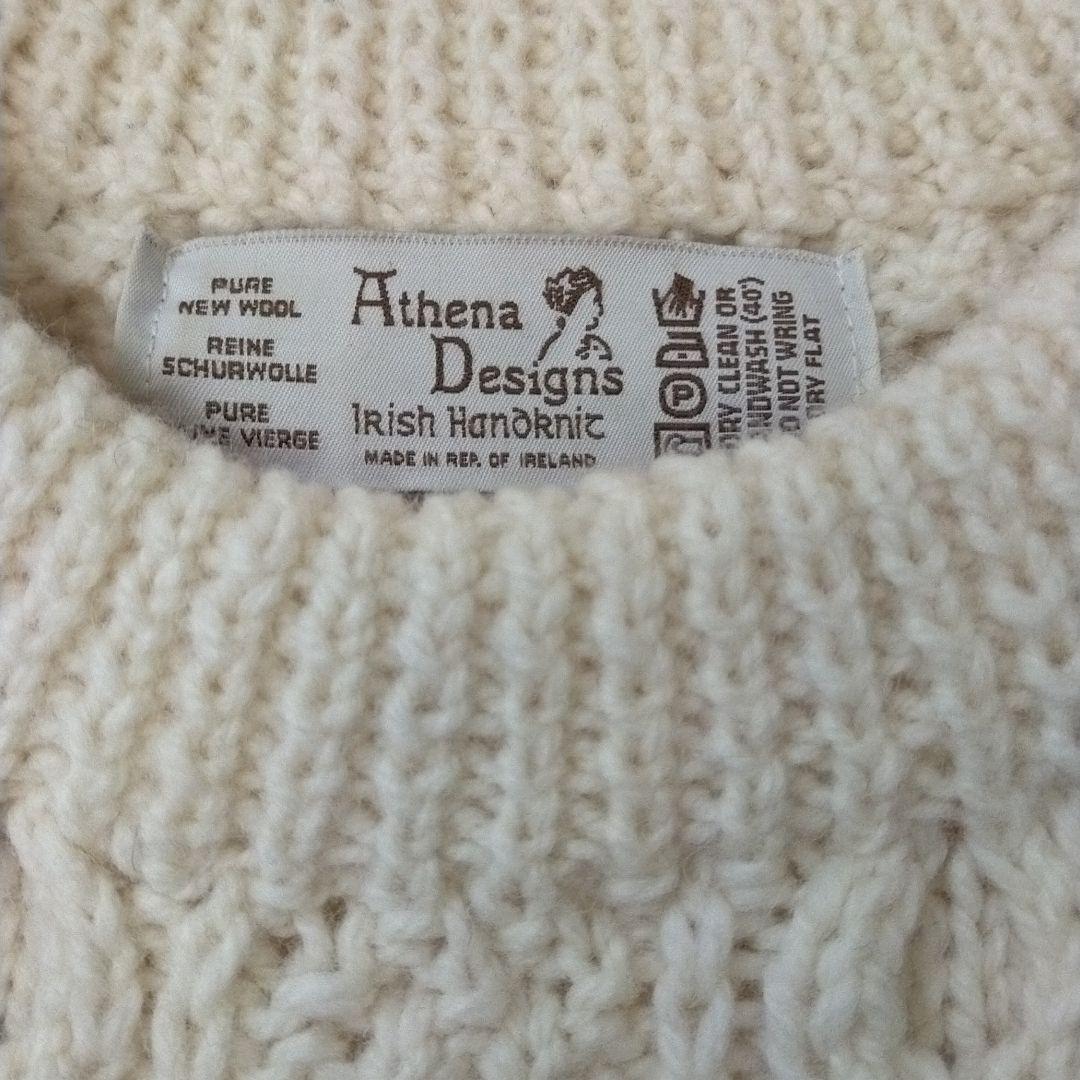 新作入荷限定SALE アテナデザイン ATHENA DESIGNS アランクルーネックセーター M hqxJw-m89867744167 豊富な大得価